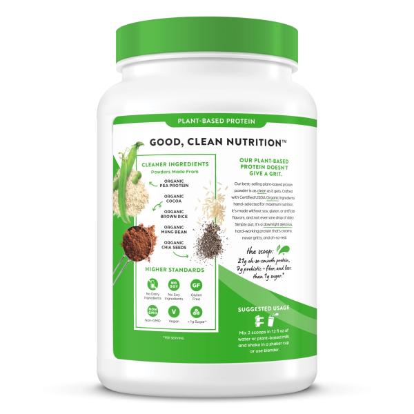 Organic Protein? Plant Based Protein Powder - Creamy Chocolate Fudge - Image 4