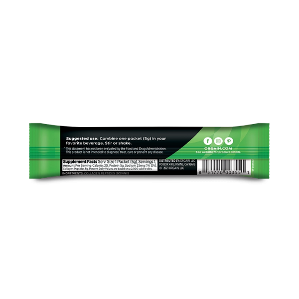 Grass Fed Pasture Raised Collagen Peptides 25 Ct Stick Pack - Image 3