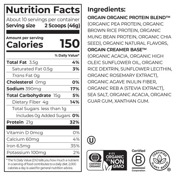 Organic Protein? Plant Based Protein Powder - Vanilla Bean - Image 6