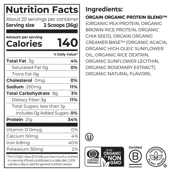 Organic Protein? Plant Based Protein Powder - Natural Unsweetened - Image 2