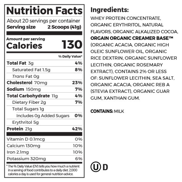 Grass Fed Whey Protein Powder - Creamy Chocolate Fudge - Image 2
