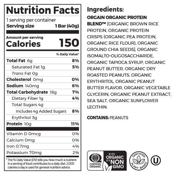Organic Protein Bar - Peanut Butter - Image 2