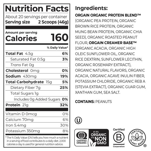 Organic Protein? Plant Based Protein Powder - Peanut Butter - Image 2