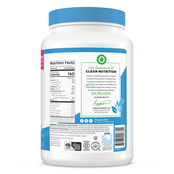 Organic Protein? & Greens Plant Based Protein Powder - Creamy Chocolate Fudge - Image 4
