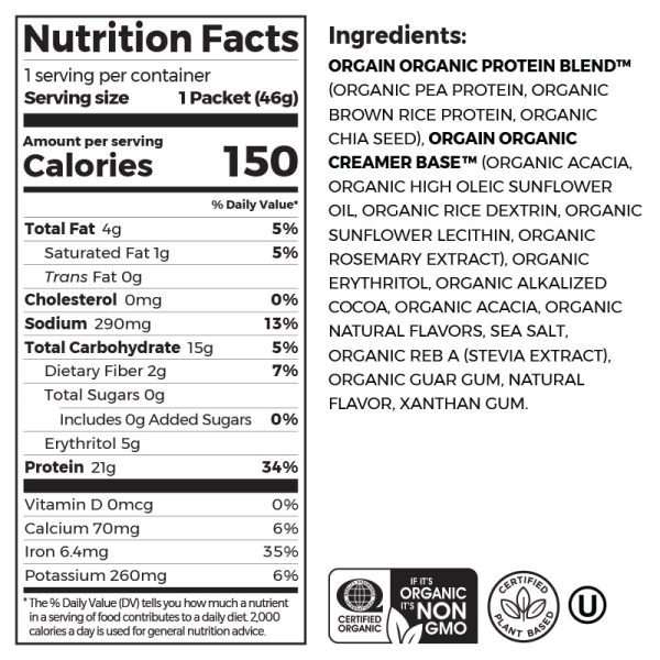 Organic Protein? Plant Based Protein Powder - Creamy Chocolate Fudge - Image 12