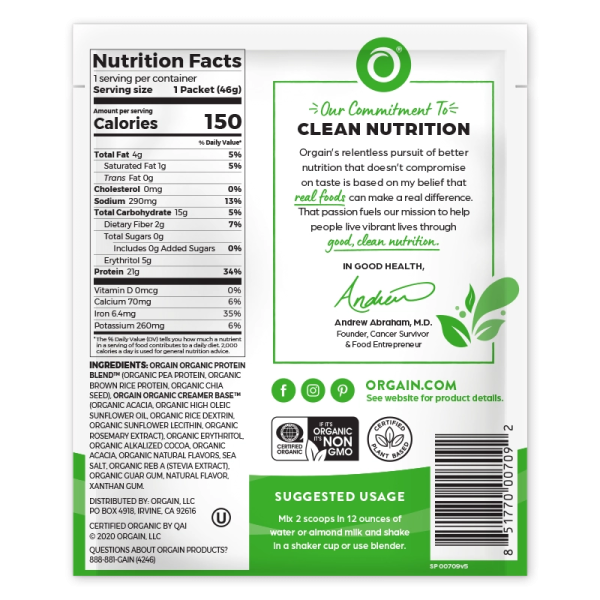 Organic Protein? Plant Based Protein Powder - Creamy Chocolate Fudge - Image 13