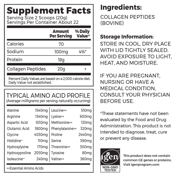 Grass Fed Pasture Raised Collagen Peptides - Unflavored - Image 2
