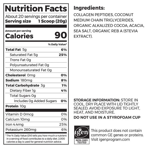 Keto Collagen Protein Powder - Chocolate - Image 2