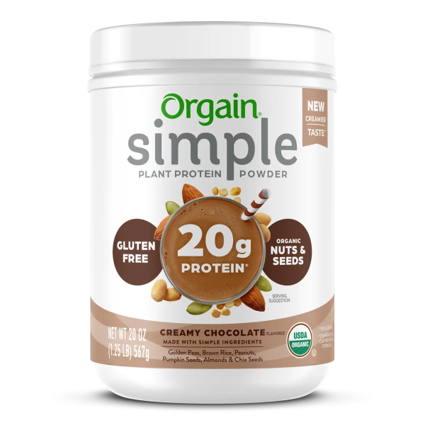 Simple Organic Plant-Based Protein Powder - Creamy Chocolate