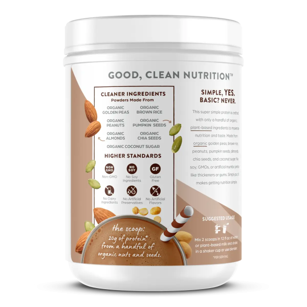 Simple Organic Plant-Based Protein Powder - Creamy Chocolate - Image 3