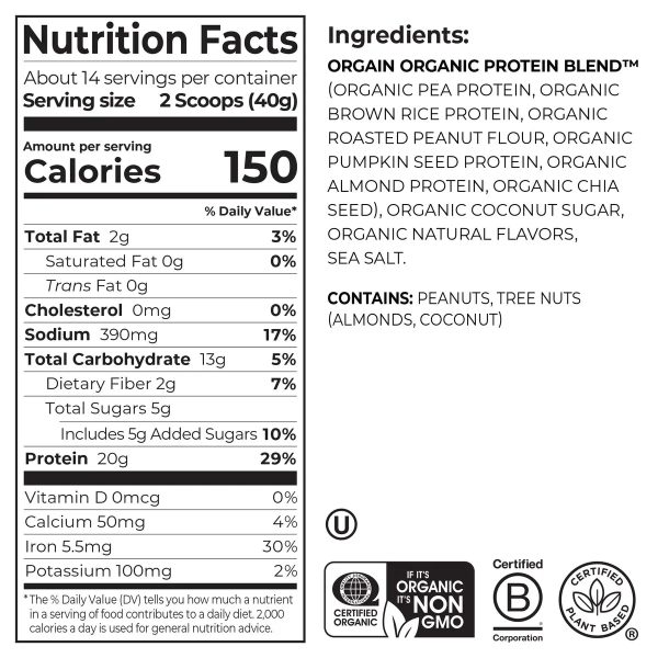 Simple Organic Plant-Based Protein Powder - Creamy Vanilla - Image 2