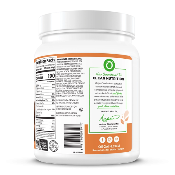 Organic Protein? Plant Based Protein Powder - Chocolate Caramel Sea Salt - Image 4