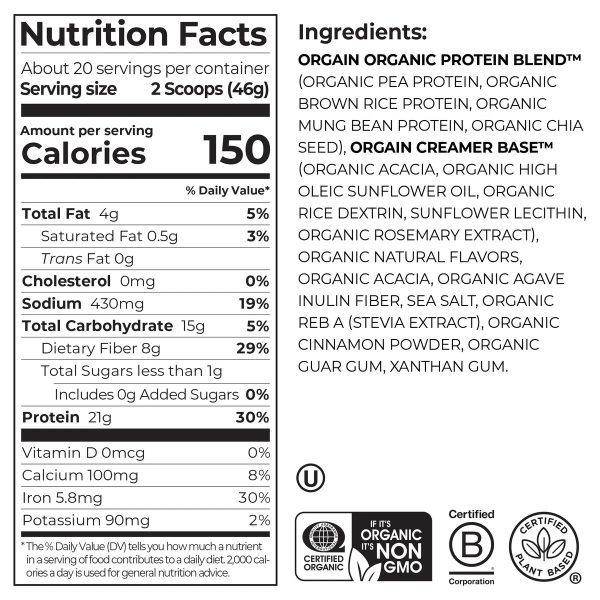 Organic Protein? Plant Based Protein Powder - Horchata - Image 2