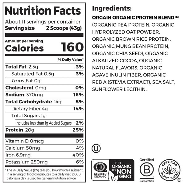 Organic Protein? + Oatmilk Plant Based Protein Powder - Chocolate - Image 2