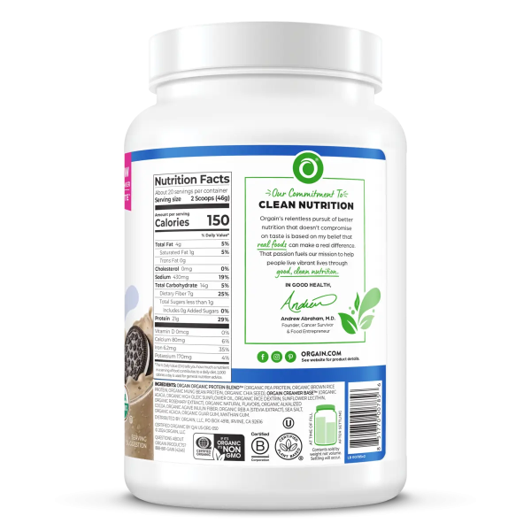 Organic Protein? Plant Based Protein Powder - Cookies 'n Cream - Image 4